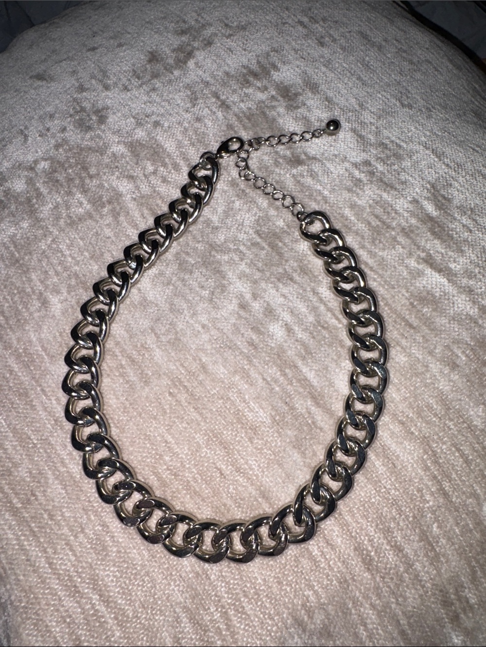 Chunky Silver Chain Necklace - Statement Curb Link